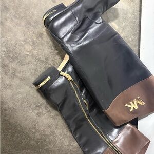 Michael Kors Black and Brown Heeled Boots